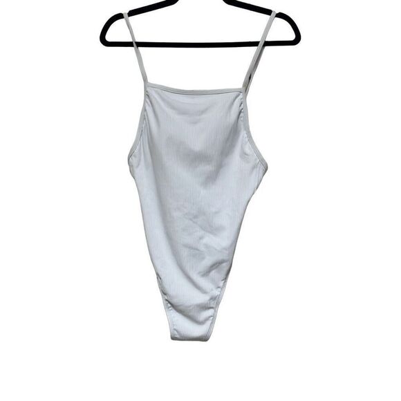 Andie The Paloma One Piece Swimsuit White Ribbed Square Neck XS Tall NWT Beach - Picture 3 of 10